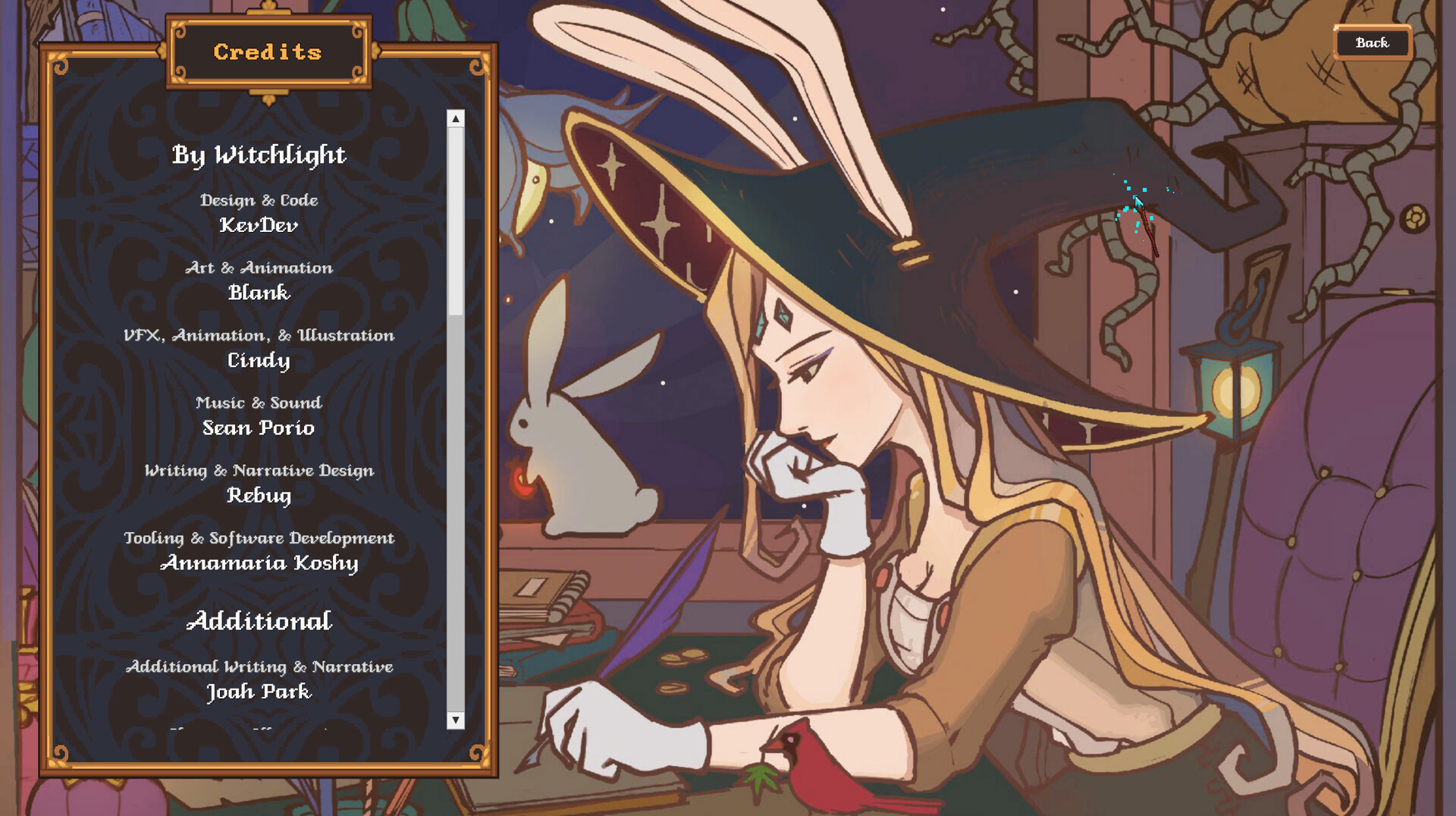 Milk as she appears in the game’s credits illustration